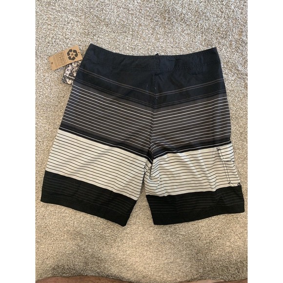 Hurley Highway Men's Black White Gray Striped Board Beach Surf Shorts 36 - Picture 4 of 6